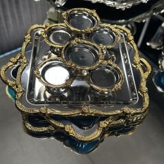 6'lı Çelik Tepsi ve Lokumluk Seti