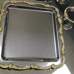 6'lı Çelik Tepsi ve Lokumluk Seti