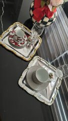 Tek kişilik çelik kaplama sunum tepsisi