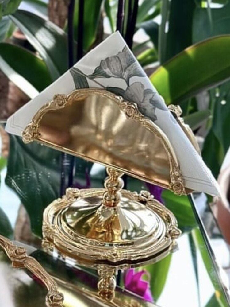 Gold Gül Bordürlü Peçetelik