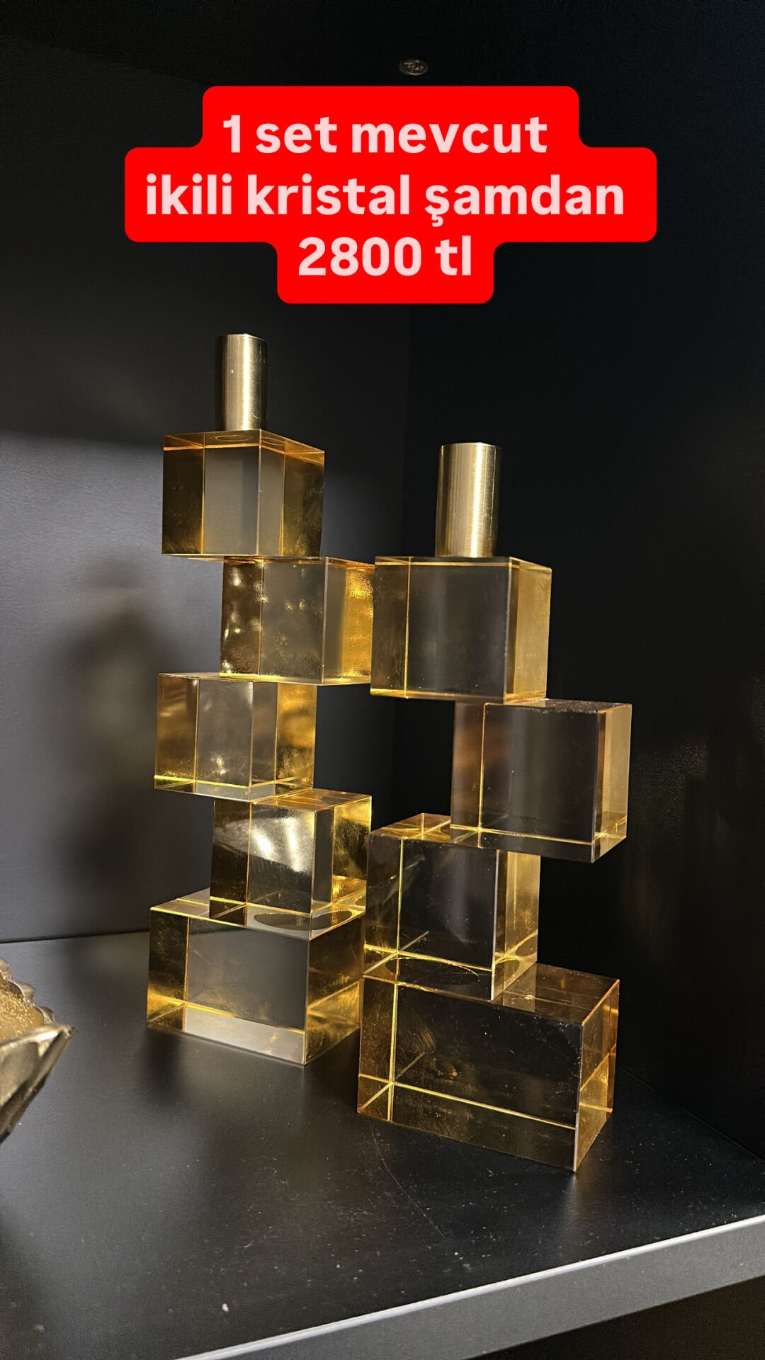 ikili kristal şamdal