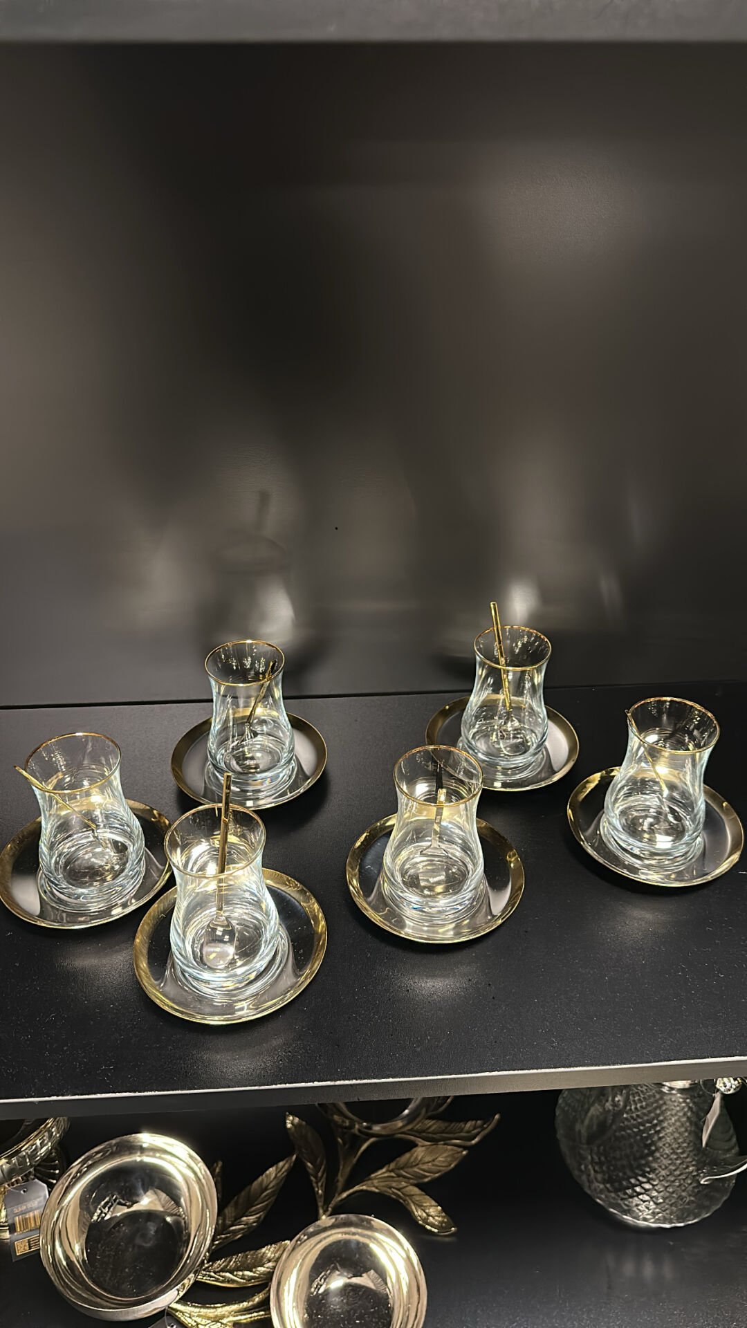 gold bordürlü rio çay seti