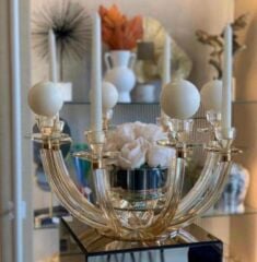 8 kollu kristal şamdan