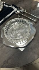 gümüş kaplama suplalı kristal kase