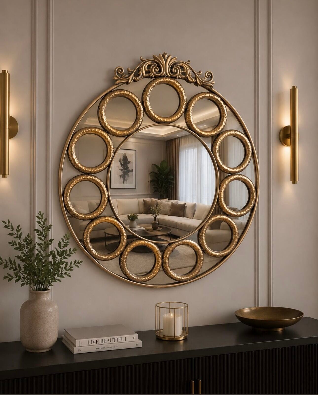 gold duvar aynası